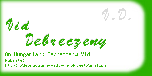vid debreczeny business card